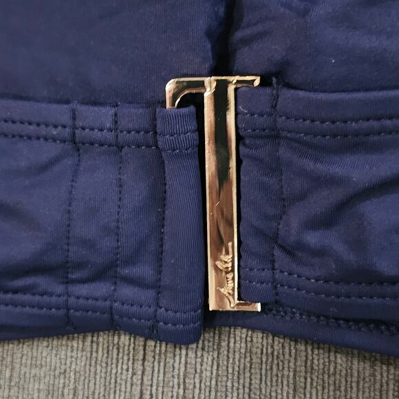 NWT Ann Cole Women's Blue Live In Color Ring Strap Swimsuit 2 Pc Set Size XL - Picture 4 of 8